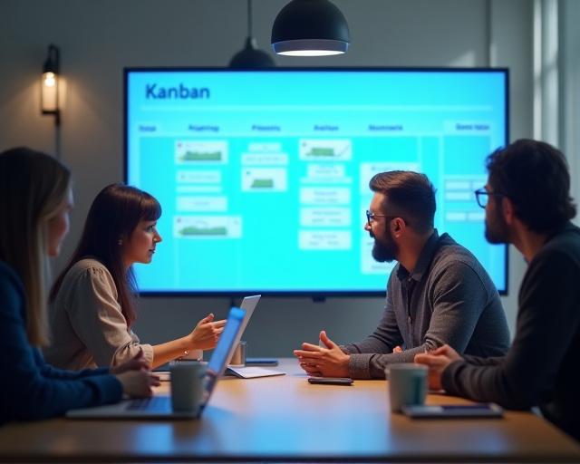 Engineering team sprint planning board with task dependencies